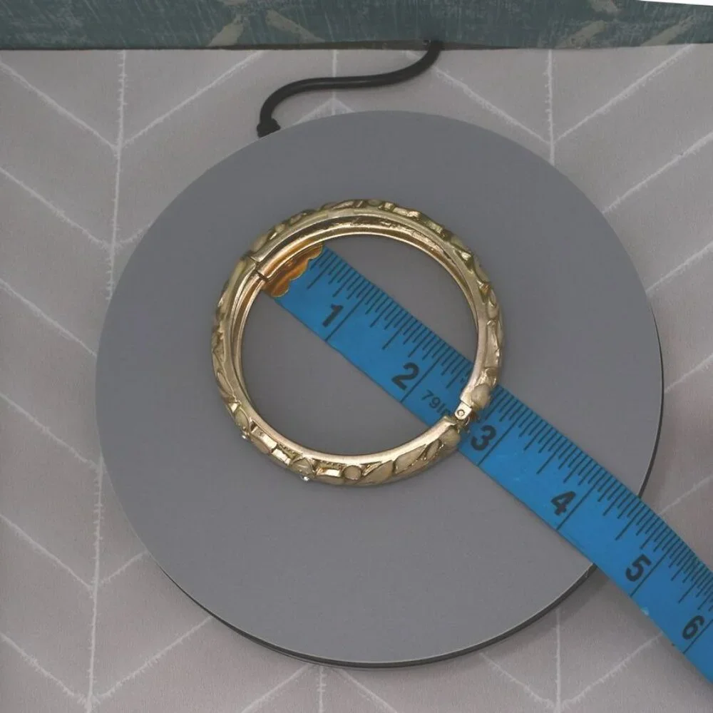 Artistic Pearlized Floral Enamel Hinged Bracelet Caroline C Estate Collection - Picture 4 of 9